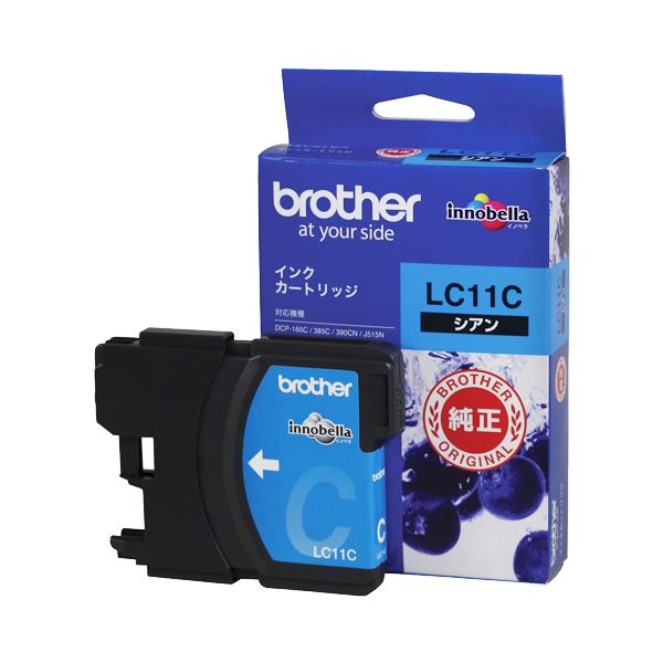 （まとめ） ブラザー BROTHER インクカートリッジ シアン LC11C 1個 (×4セット)