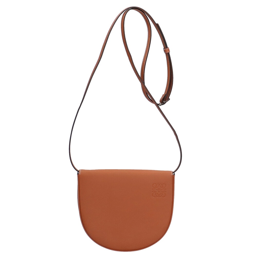 ロエベ LOEWE HEEL　POUCH ショルダーバッグ レザー タンブラウン レディース 中古