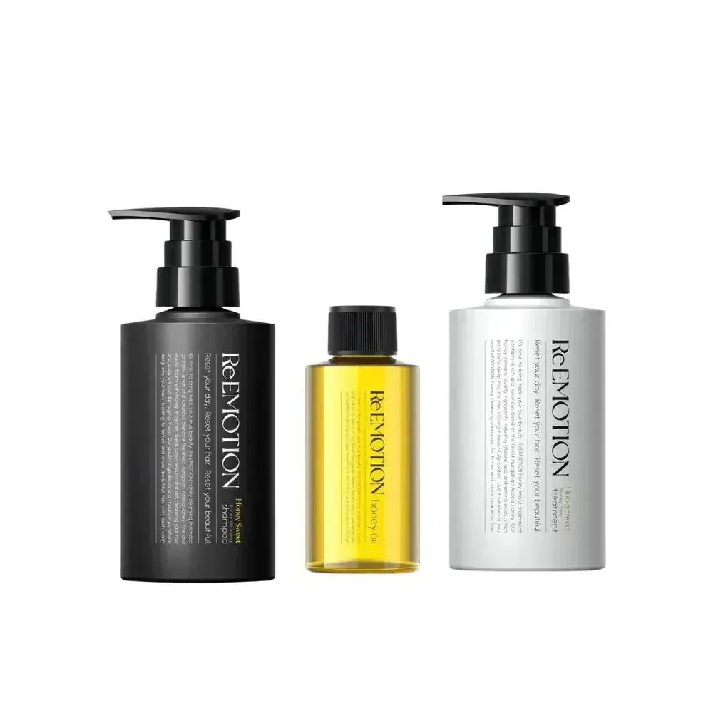 [国内正規品] リエモーション ハニーススイートクレンジングシャンプー+トリートメント＋オイル セット 300ml+300ｇ+100ml ReEMOTION MEGUMI MAGGY 美的 ベスコス