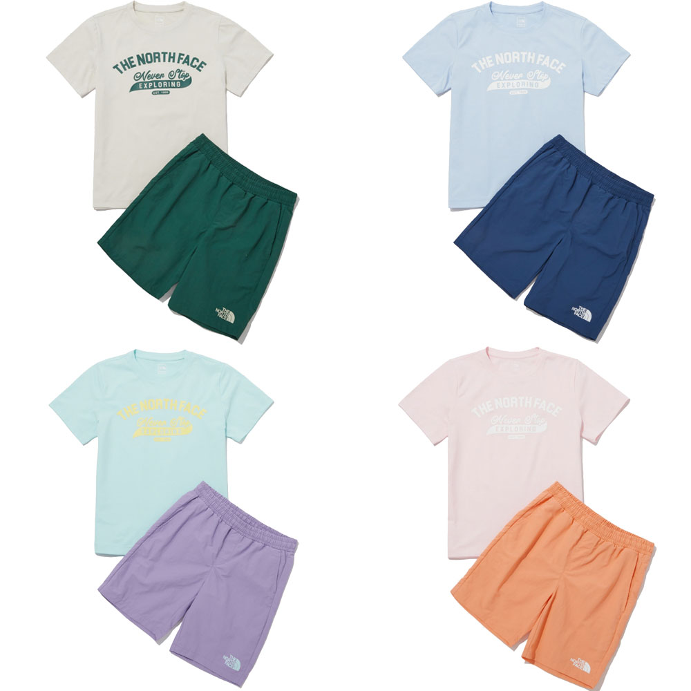 キッズ エキスプローラクルーT-シャツ セットスリーブティー夏ボーイズ ガールズ K’S EXPLORE CREWSET FOR UNISEX NT7UP10