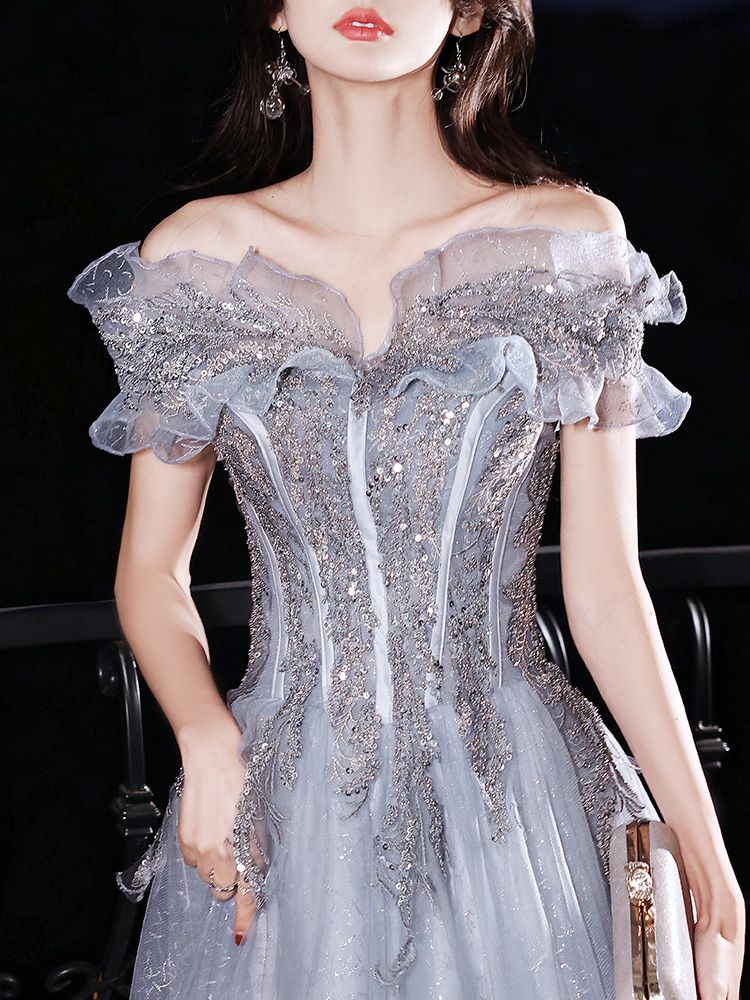 パーティードレス イブニングドレス 女性の花嫁介添人ドレス 光豪華な大人のドレス 5,528円