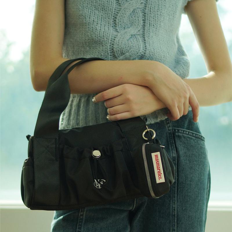 [ポーチセット] mini ver. glossy tote cross bag _ Black