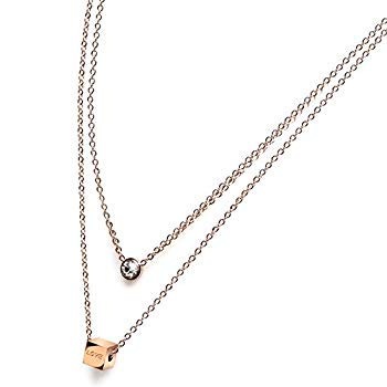 Gebosi 女性 可愛い LOVE ネックレス 18K ピンクゴールド...のサムネイル