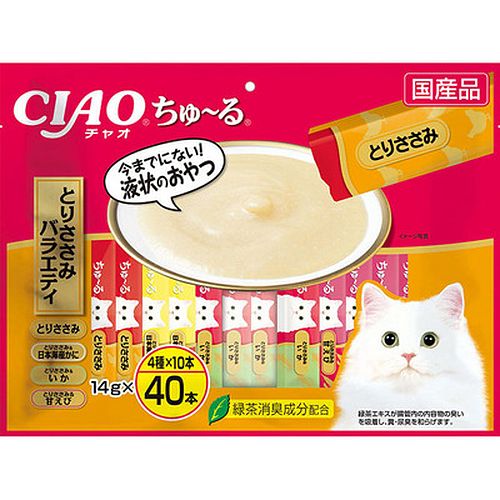 （まとめ買い）CIAO ちゅる とりささみバラエティ 14gx40本入り SC-133 猫用おやつ [x3]