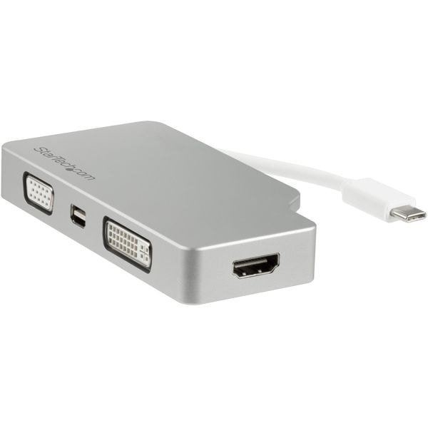 StarTech.com USB Type-C マルチ変換ビデオアダプタ/HDMI Mini DisplayPort VGA DVI ビデオコンバータ シルバー CDPVGDVHDMDP