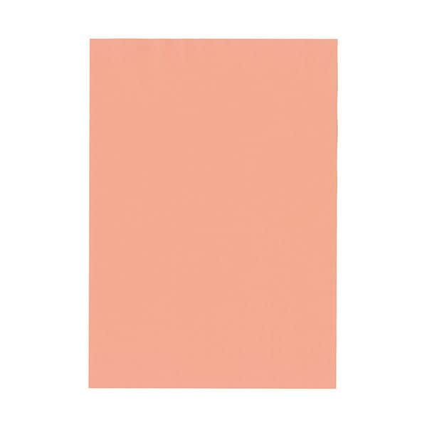 （まとめ）北越コーポレーション 紀州の色上質A4T目 薄口 サーモン 1冊（500枚） [x5]