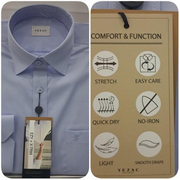 22S/S ブルー 基本 ソリッド 一般フィット しわ防止シャツ 配色あり YJ2SIR300BL