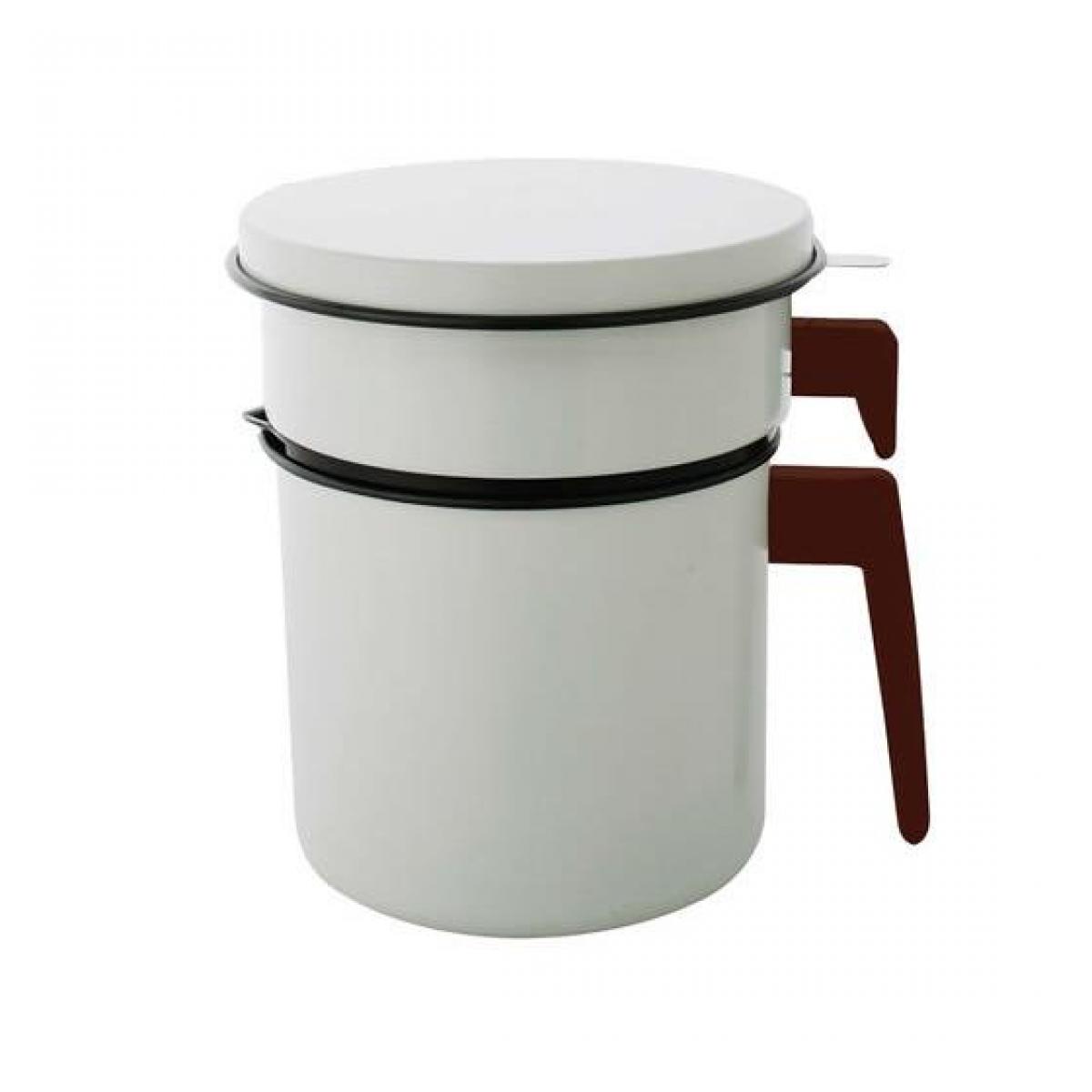 アイリスオーヤマ フッ素樹脂加工 オイルポット 活性炭 節約 エコ 1200ml カートリッジ1個付 白 保存ポット簡単 液だれしにくい注ぎ口 お手入れラク H-OP120