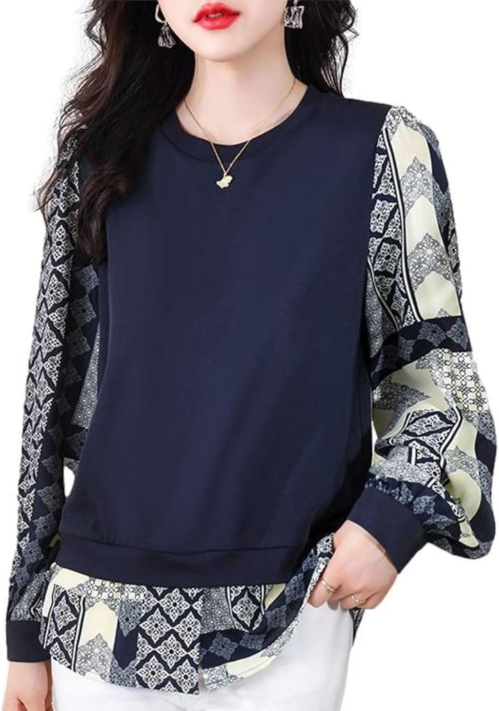 レイヤード風トップス パフスリーブ 10分袖 飾りボタン ストレッチ 裏地なし ふんわり袖ネイビー JS111-NV-S(S) 5,410円