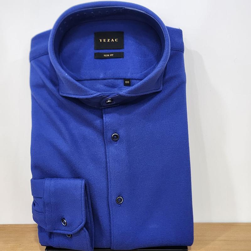 YJ1WBS753 ジャージ ソリッド スリムフィット ソフトな肌触り しわにならない 起毛 長袖シャツ