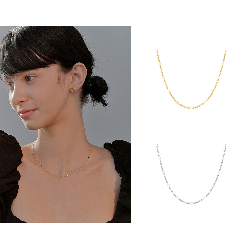 ハルトチェーンネックレス/韓国女性アクセサリー 韓国ファッションスタイル 韓国人気アクセサリー