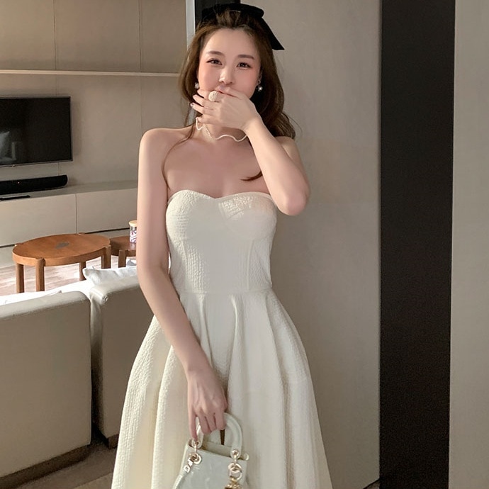 ドレス 衣装 イブニングドレス ロングワンピース フレアワンピース ロングドレス チューブトップ ウエストマーク ロング丈 フレア ステージドレス 発表会 かわいい 大人可愛い きれいめ シンプル 13,088円
