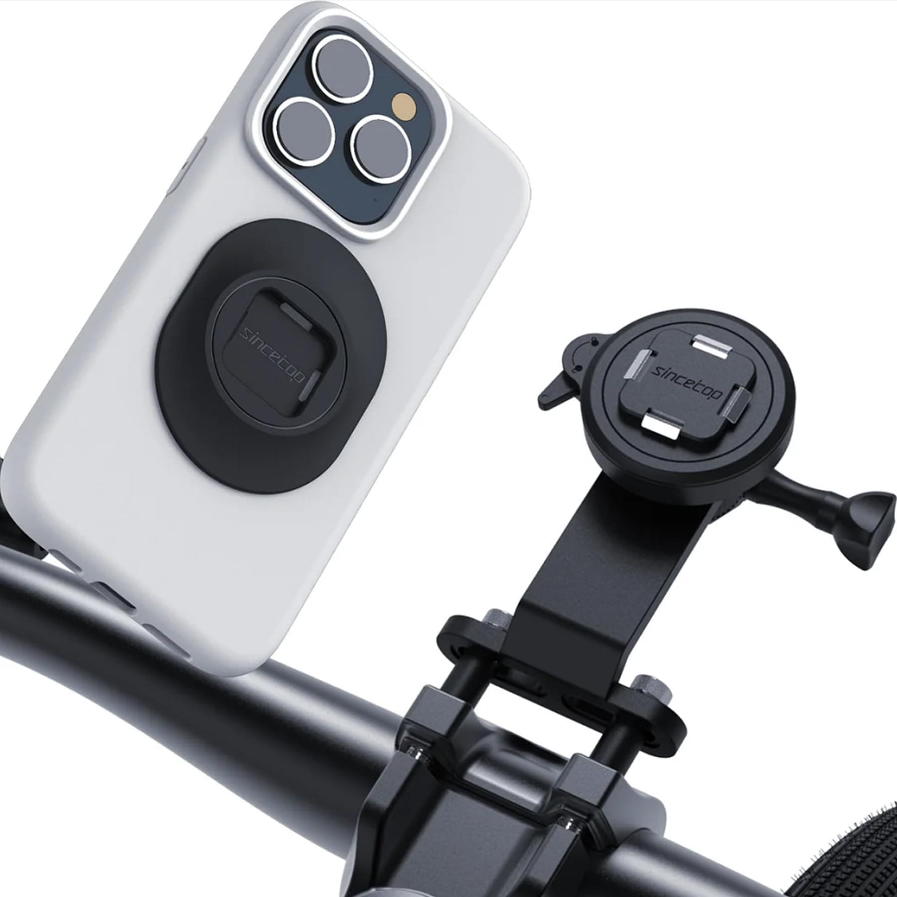 Sincetop Qシリーズ 自転車ハンドルモバイルホルダー - クイックアタッチ/デタッチ多機能アルミMTBバイクシステムフォンマウントバイクヘッドライト/スポーツカメラと互換性あり