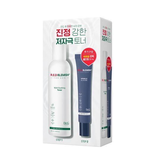 「男性用低刺激保湿ケア」 レッド ブレミッシュ フォーメン マルチ スージング トナー 200ml (+オールインワンクリーム 30ml) + マスクパックギフト