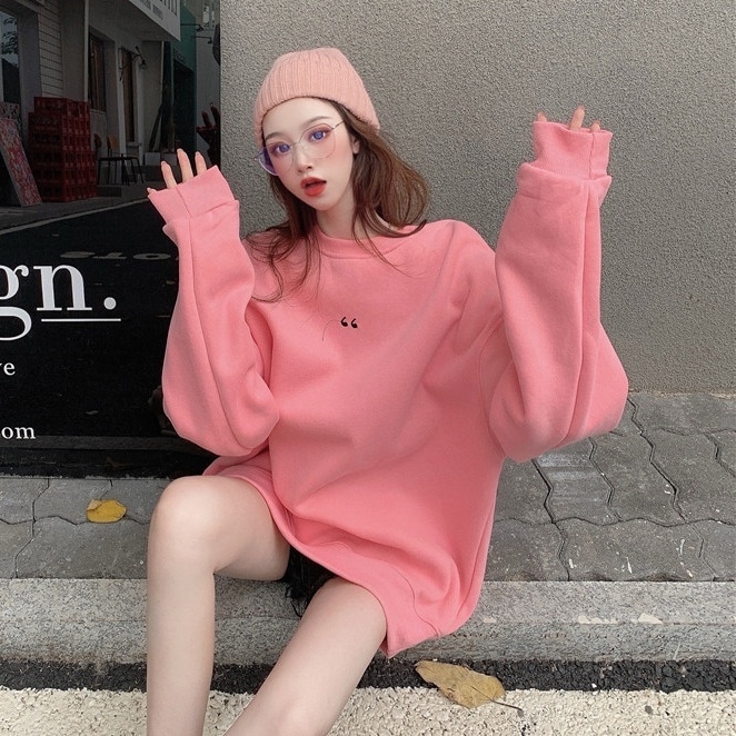 ロゴスウェット トップス トレーナー スウェット 長袖 ラウンドネック フード付き かわいい