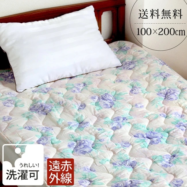 敷きパッド シングル 冬 あったか 敷パッド 暖かい 洗える 日本製 保温性 キルト 花柄