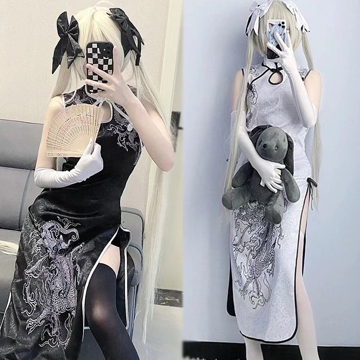 縁の空 春日野穹チャイナドレスかつら 扇子 ヘアアクセサリー 手袋 ソックス 6個セットcosplay セット 4,928円