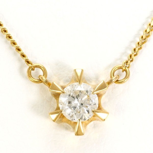 K18 18金 YG イエローゴールド ネックレス ダイヤ 0.31 鑑別書 ジュエリー 中古