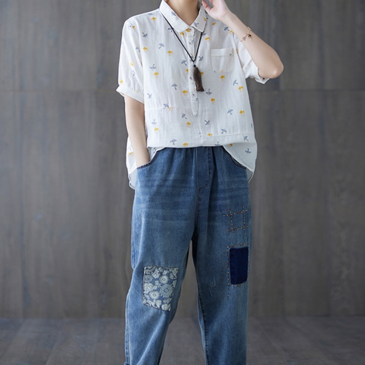 レディース トップス シャツ ブラウス 半袖 襟付き ワイド ポケット ボタン 薄手 柔らかい かわいい 大人可愛い きれいめ シンプル カジュアル 上品 おしゃれ レトロ こなれ感 ラフ ガーリー