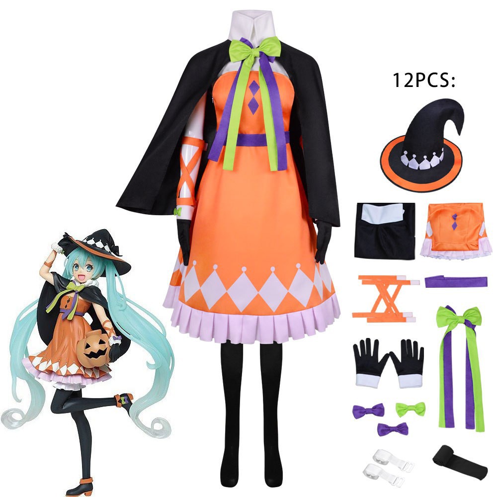 ハロウィン初音カボチャスカート初音ミクコスプレコスプレ舞台セットお祭り衣装