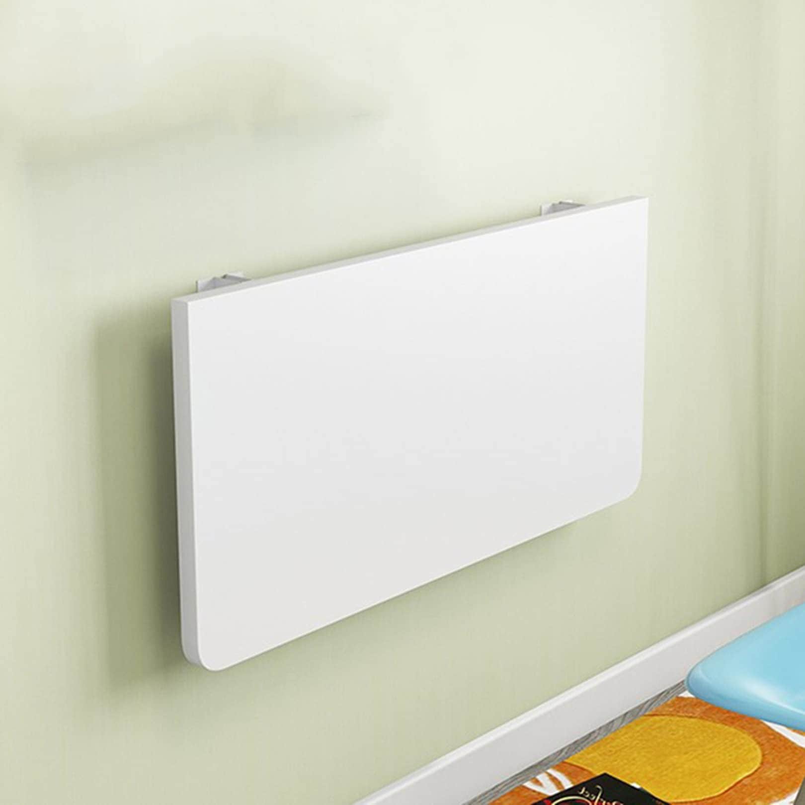 キッチンダイニングワークステーション用の白い壁掛け折りたたみテーブル40x25cm折りたたみ式デスクシェルフランドリー折りたたみ機能付き