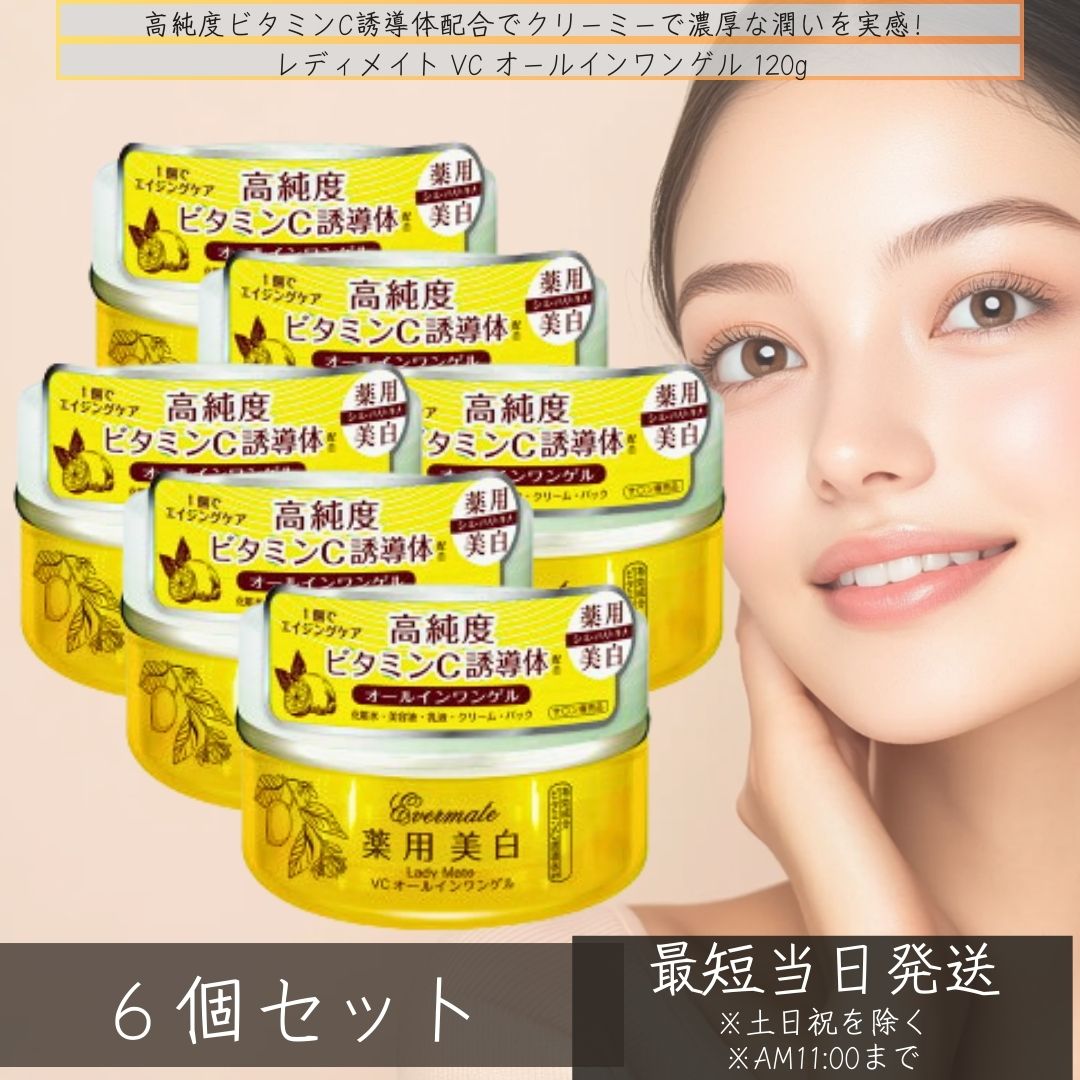アロインス レディメイト VC オールインワンゲル 120g ×6個セット 美容液 化粧水　エバーメイト ロカイレイ ろかいれい 蘆薈麗 VCオールインワンゲル 濃厚ゲル 乳液 スキンケア 首 7,534円