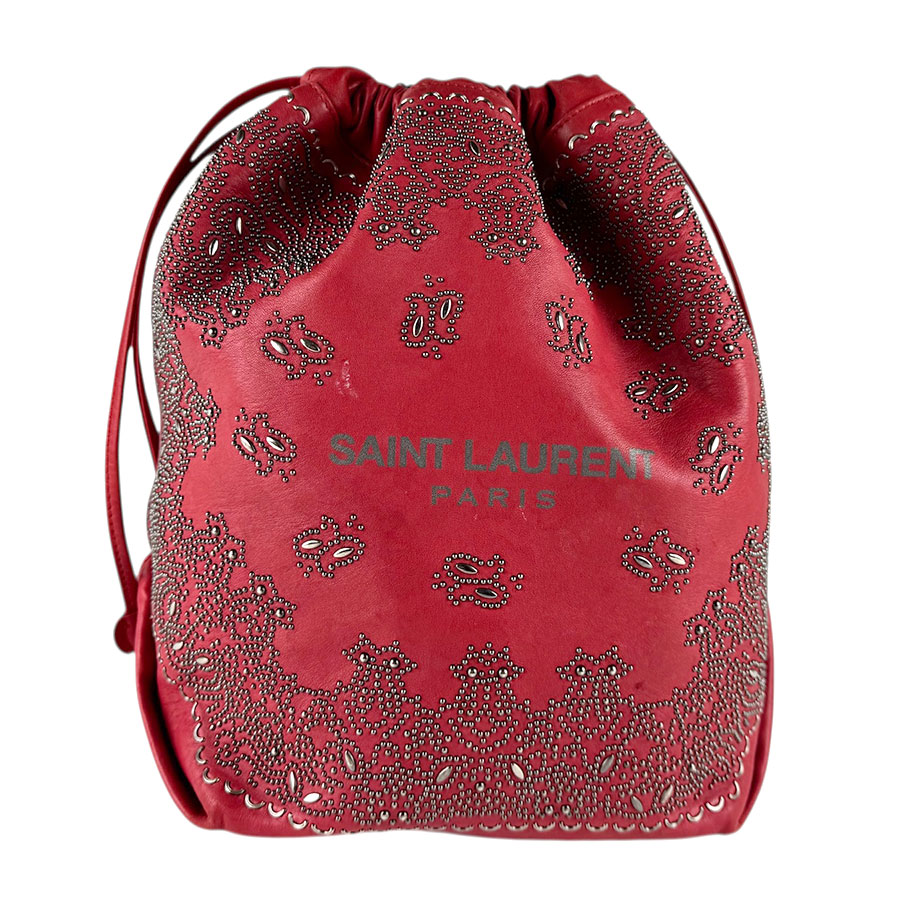 サンローラン SAINT LAURENT ショルダーバッグ レザー/メタル レッド レディース z8254