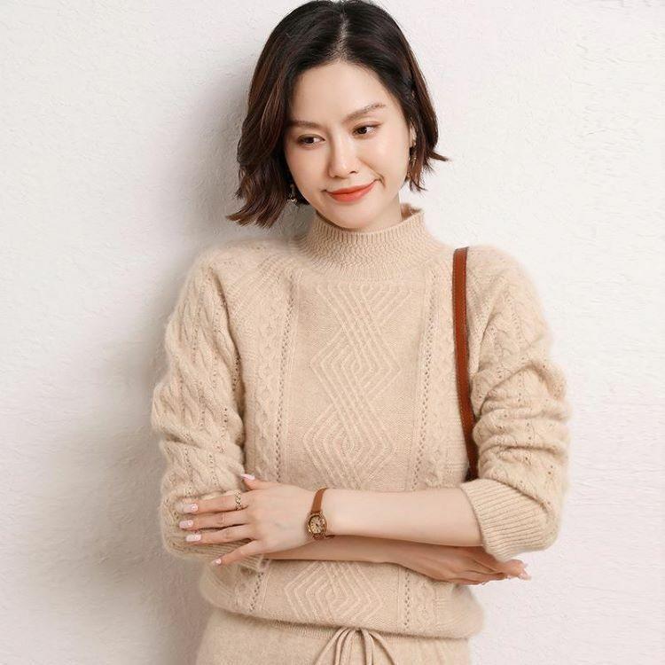 カシミヤセーター 100% カシミヤ ハイネックセーター ウールセーター レディース トップス プルオーバー ハイネック ニット 無地 シンプル 長袖 秋冬