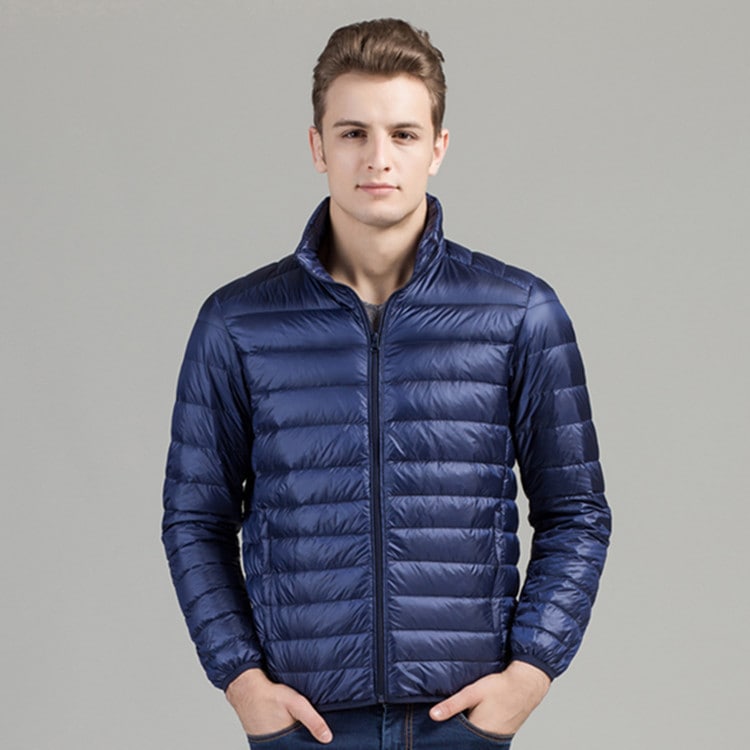 ダウンジャケット メンズ 暖 ジャケット 軽め ライトアウター 立ち襟 薄手ジャケット 防寒 あたたか 秋冬 4,700円