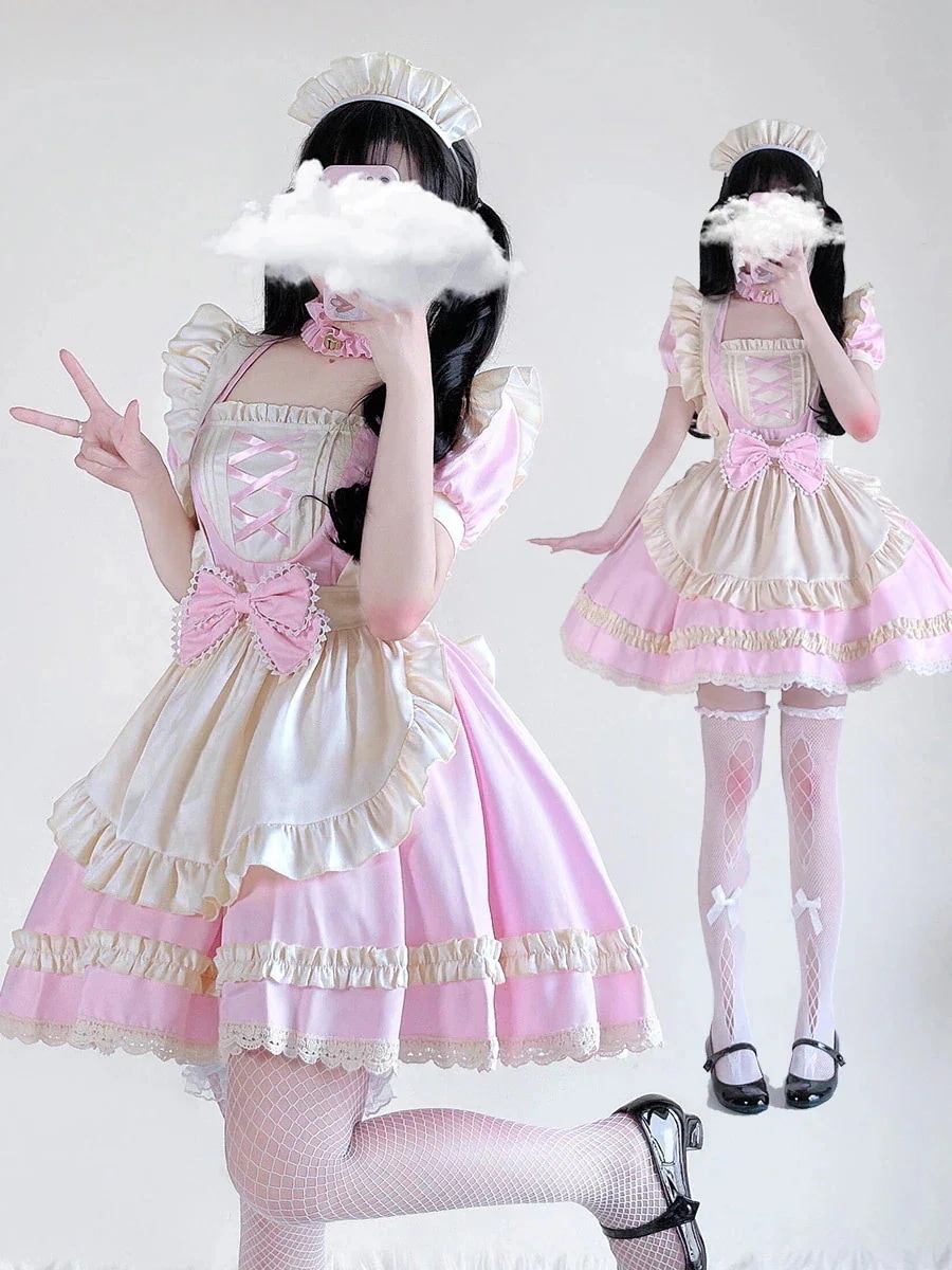 メイド服 キュート 洋装ドレスロリータ ドレスワンピース コスプレコスチューム 文化祭 レディース