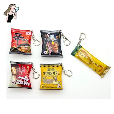 Qoo10] 【韓国お土産】人気食品キーホルダー韓国ラ : ペットインテリア