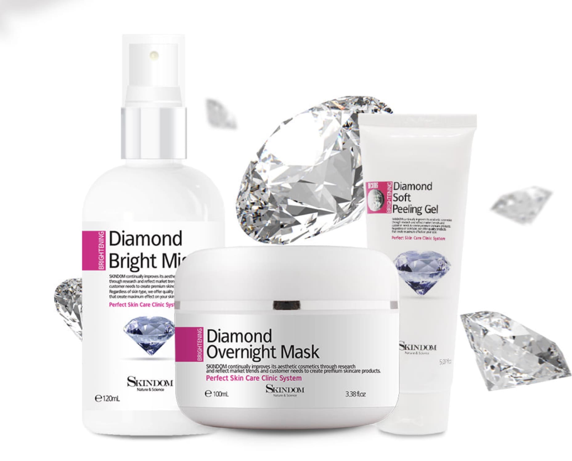 ダイヤモンドシリーズ3種SETミスト+ピルリンゲル+マスク+ マスクパックをプレゼント