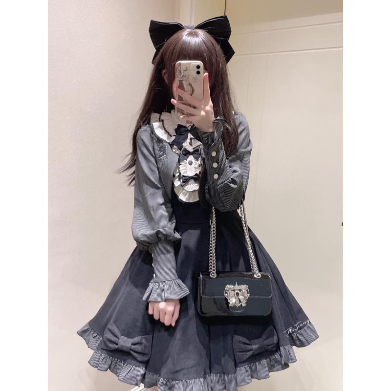 2025年新作店長おすすめ！大ヒット中 ロリータ コスプレ 2024 メイド服 セーラー服 トップス+ワンピース 二点セット 可愛らしい 蝶結び