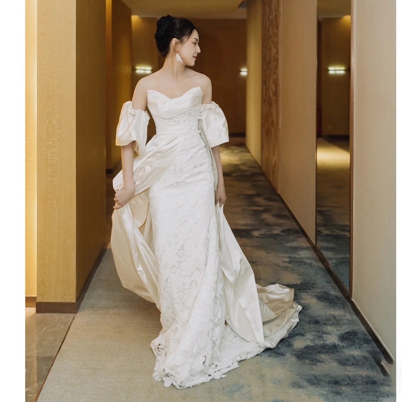 【L.O.V.E】 ウェディングドレス 白 結婚式 花嫁 サイズオーダーメイド可能 成人式 お呼ばれ ウェディング 演奏会 二次会 パーティードレス 前撮り ワンピース ロングドレス メガ割 18