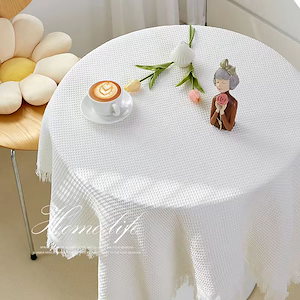 フランス風テーブルクロスホワイト高級感韓国現代軽奢なお茶テーブルテーブルテーブテーブルクロス