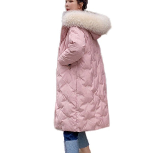 ダウンコート レディース 中綿 ジャケット ロング ファーフード 厚手