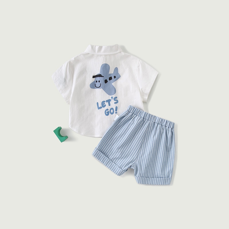 Amila アミラ子供服男の子プリント半袖シャツ男の子ゆったりショートパンツスーツトレンド