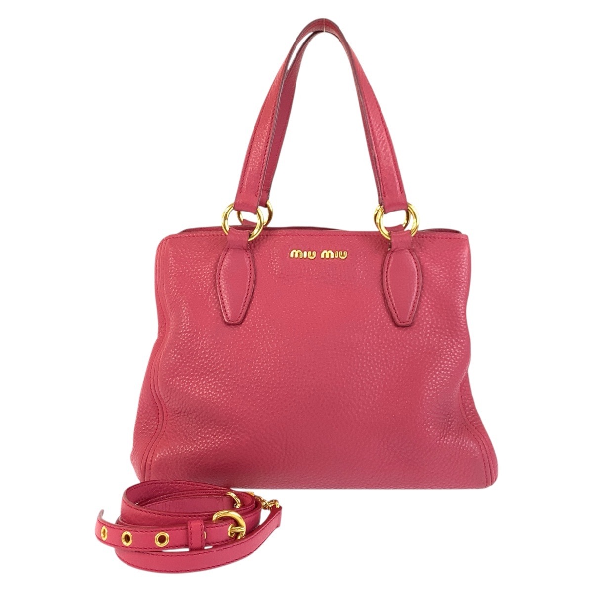 美品 ヴィッテロ カリブ ピンク ゴールド金具 レザー ハンドバッグ トートバッグ ショルダーバッグ 2way レディース 502744