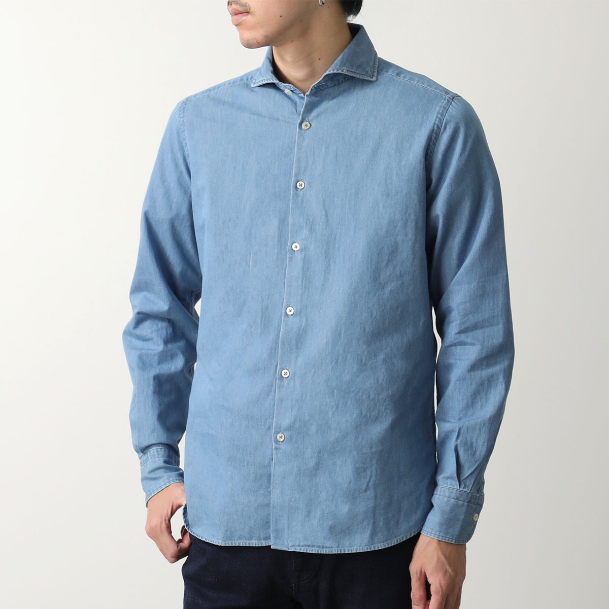 GUY ROVER ギローバー シャツ 3950V2110L 552402 メンズ カッタウェイカラー シャンブレーシャツ コットン 01
