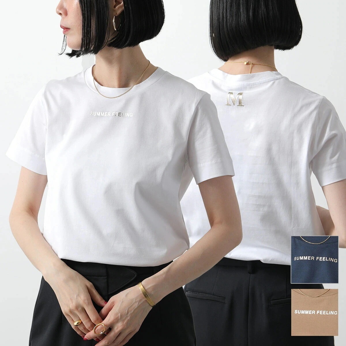 S MAX MARA エス マックスマーラ Tシャツ LUSSO ルッソ レディース 半袖 カットソー コットン クルーネック ロゴ カラー3色