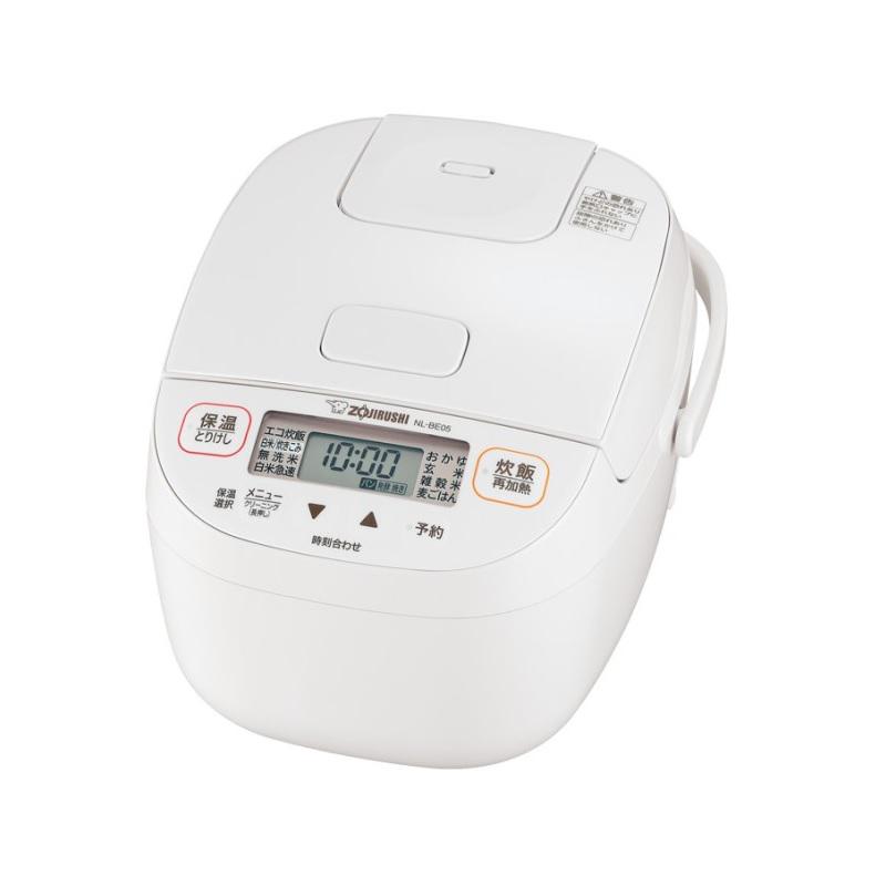 象印 マイコン炊飯器 3合炊き ホワイト NL-BE05 WZ マイコン炊飯ジャー 極め炊き 白 NL-BE05-WZ 立つしゃもじ付き 幅23.5奥行32.5高さ19.536.5cm エコ炊飯