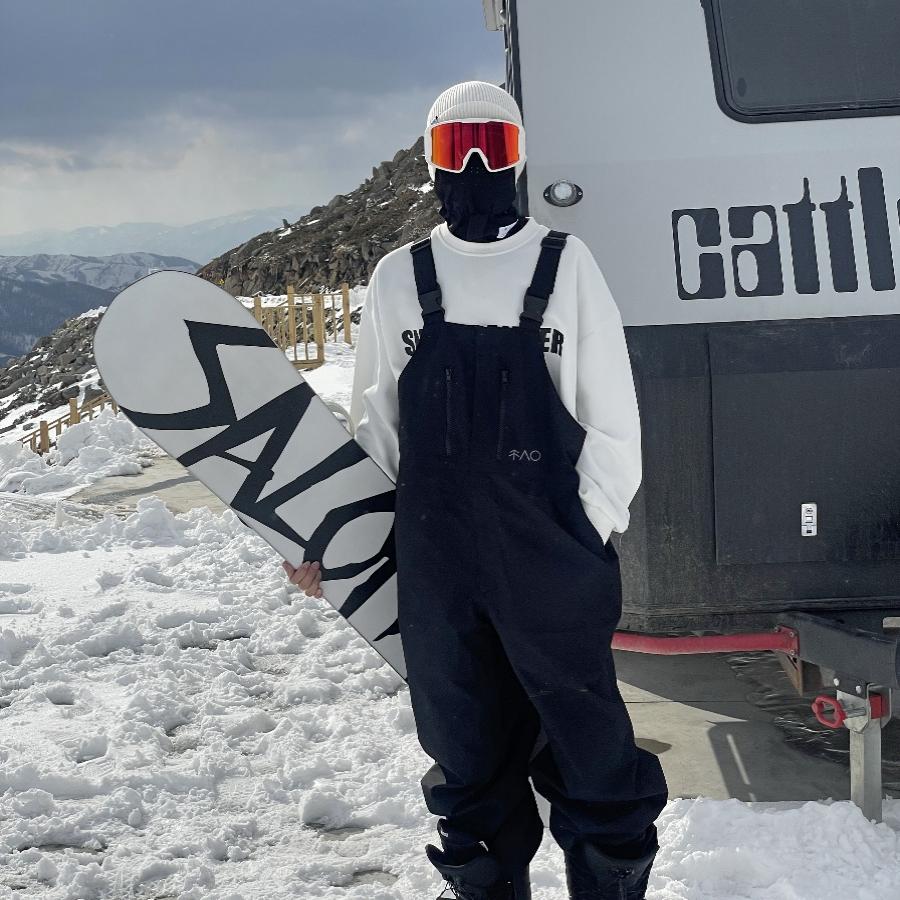 スノパンツ 2025 2026 黒 レディース メンズ oversize 3L サロペット スノーボードウェア スキーウェア スノボウェア ロングパンツ