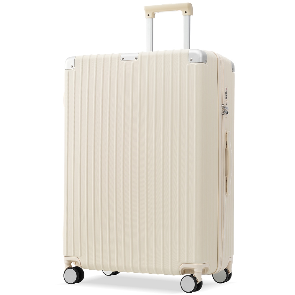 スーツケース Lサイズ キャリーケース キャリーバッグ Lサイズ ストッパー付き アルミコーナーパッド 7日~14日 大容量超軽量 軽い おしゃれ かわいいダブルキャスター 大型