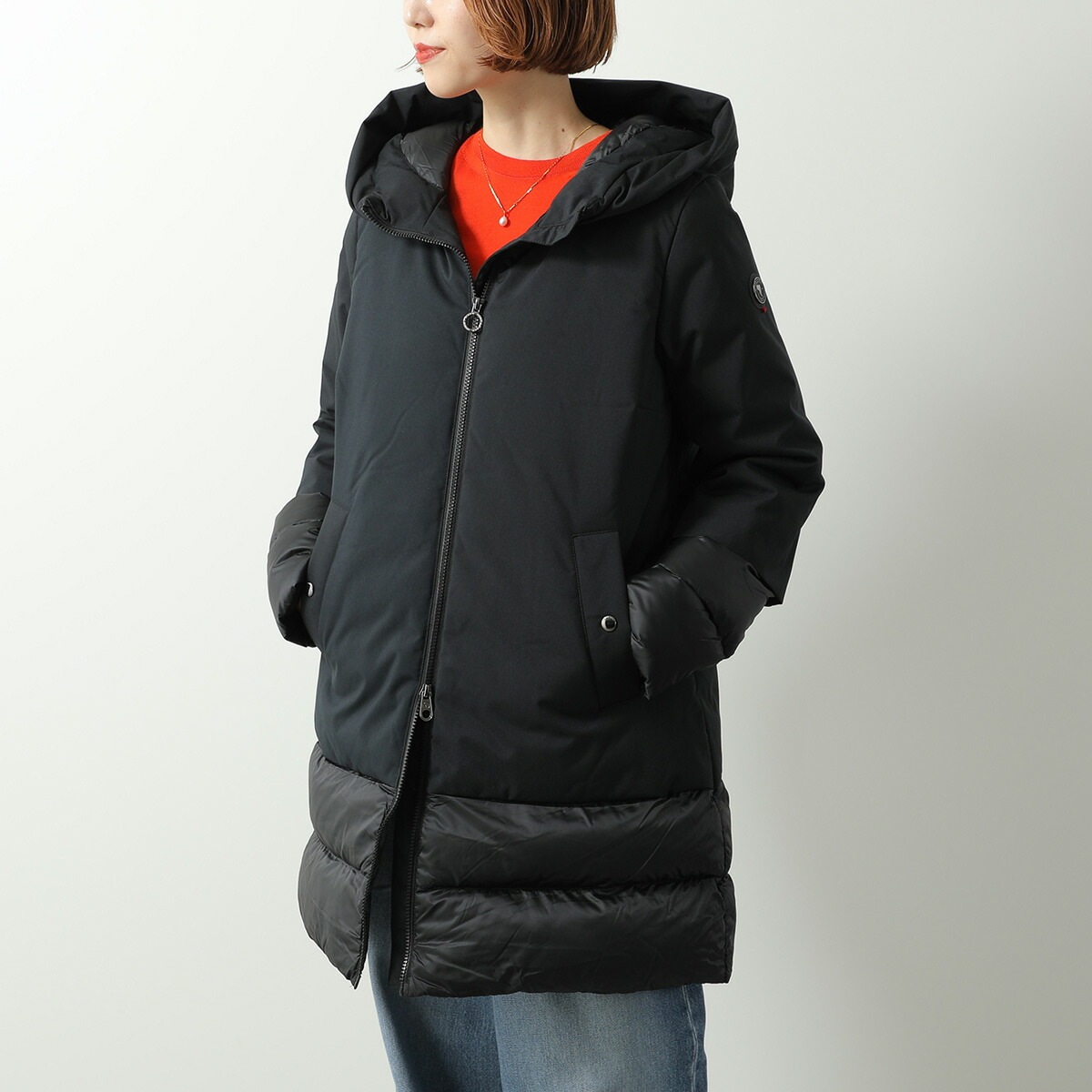 CAPE HORN ケープホーン ダウンコート CANDELARIA カンデラリア B2534 レディース メタルロゴ フード付き 軽量 ミドル丈