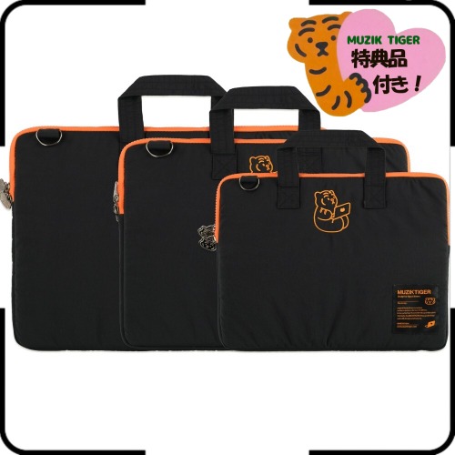 MUZIK TIGER公式* ノートパソコン iPad ストラップ ポーチ *Black Sitting Tiger