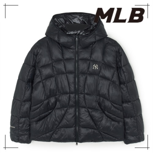MLB公式 ダウンジャケット lightweight curved padding NY (Black)