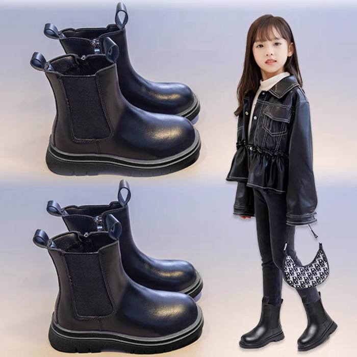 ショートブーツ サイドゴアブーツ キッズ ブーツ 子供 ジュニア 女の子 黒 おしゃれ フォーマル 卒業式 軽い 子供靴 厚底 入学式 卒園式 七五三 防寒 大きいサイズ ローヒール 発表会 演奏会
