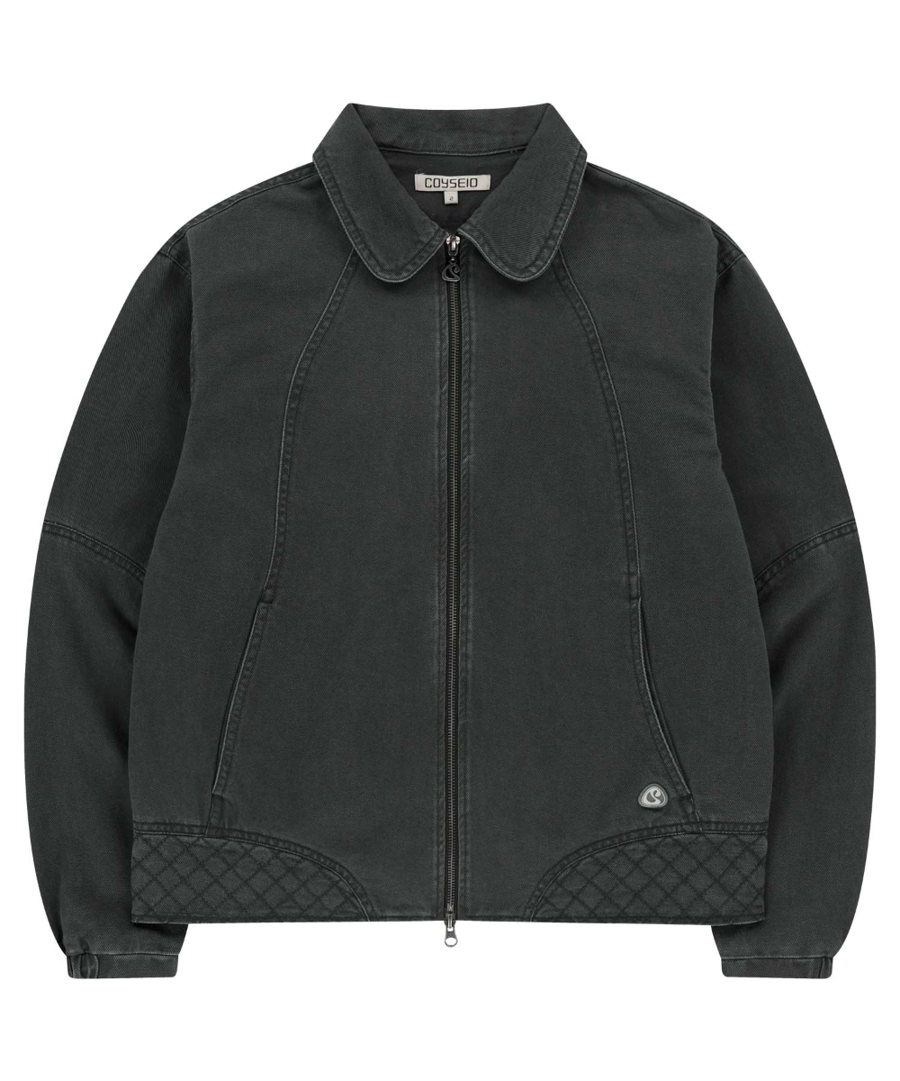 【COYSEIO】 ROUND COLLAR STITCH JACKET : BLUE GREY