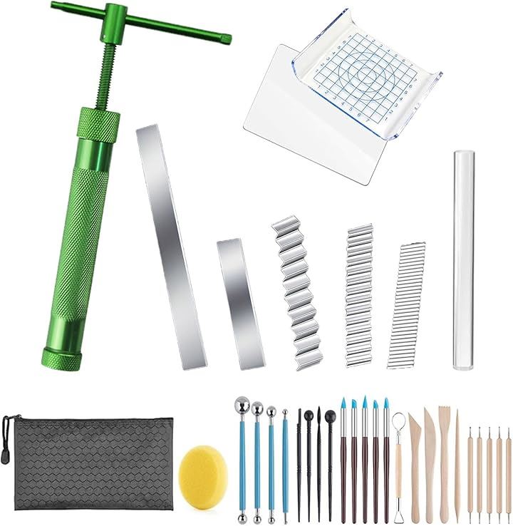 クレイカッター ツールセット 押出機 粘土板 ローラー スライサー ポリマークレイ