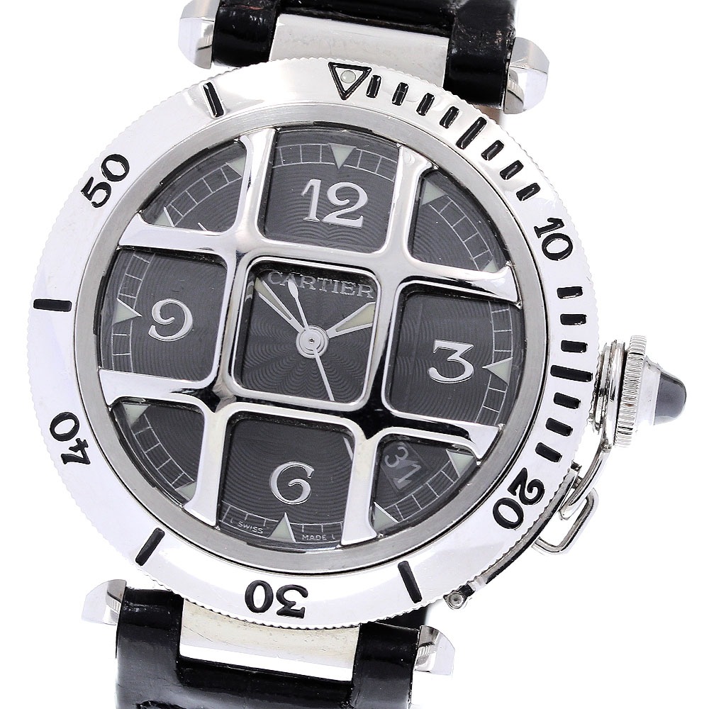 カルティエ CARTIER W310625 パシャグリッド デイト 自動巻き メンズ _836552【中古】